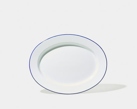 Small Side Plates 14cm / White with Blue Rim