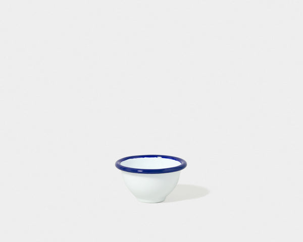 Pinch Pot White with Blue Rim