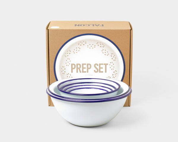 Prep Set White with Blue rim
